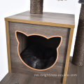Perabot kucing pelbagai fungsi moden kayu mdf bahan sisal kucing tidur kondo pohon